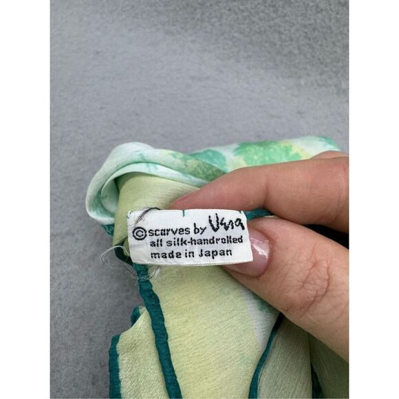 Vera Green White Outdoor Fisherman and Dog Print Silk Square Scarf - Picture 4 of 7